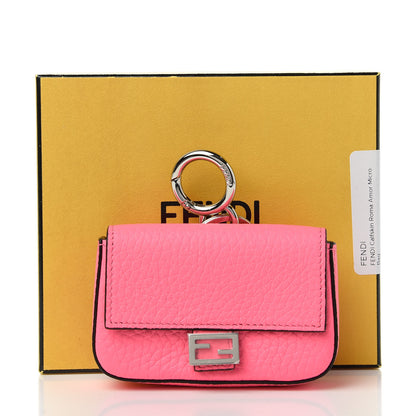 Fendi Cuoio Romano Micro Baguette Charm Rosa Fluo 10 of 10