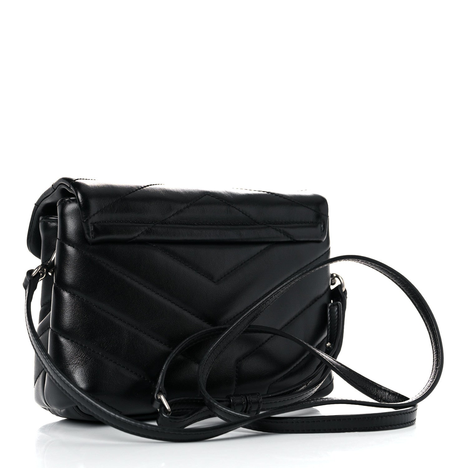 Saint Laurent Calfskin Y Quilted Monogram Toy Loulou Crossbody Bag Black 3 of 11