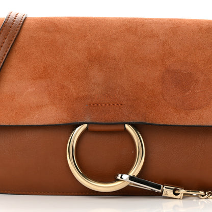 Chloe Suede Calfskin Small Faye Shoulder Bag Tobacco 8 of 18