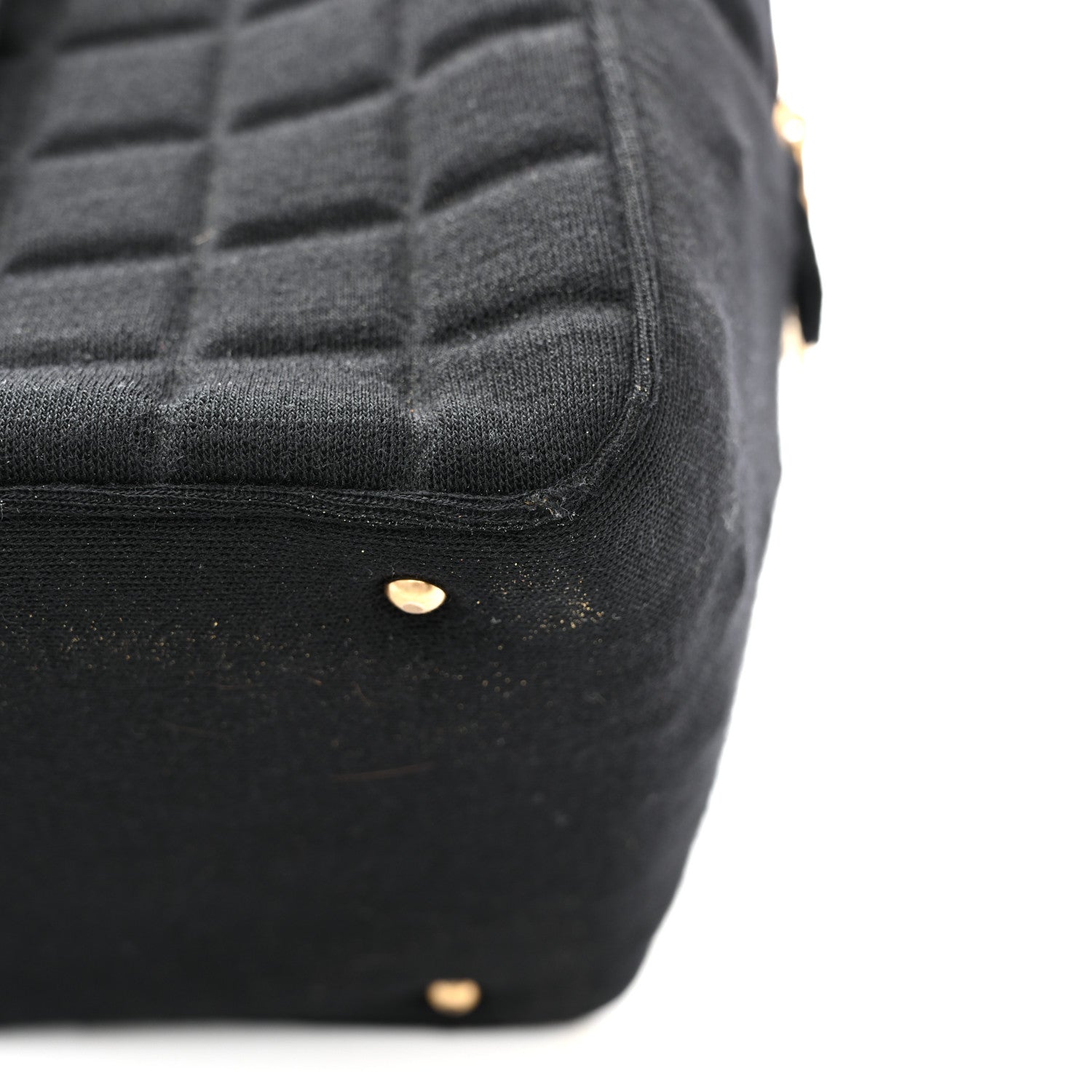 Chanel Jersey Square Quilted Bowler Black 14 of 15