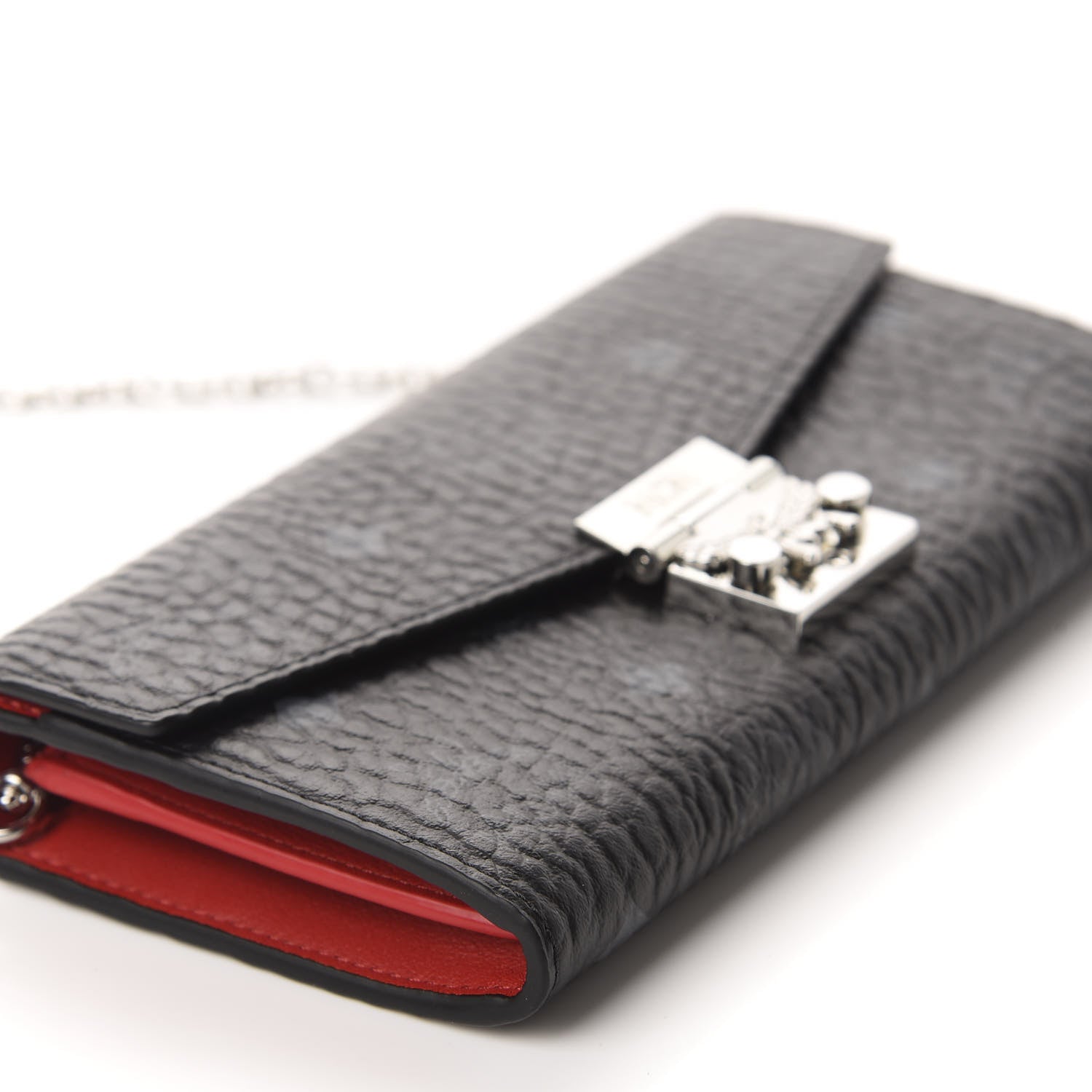 MCM Visetos Large Patricia Wallet On Chain Black Red 6 of 10