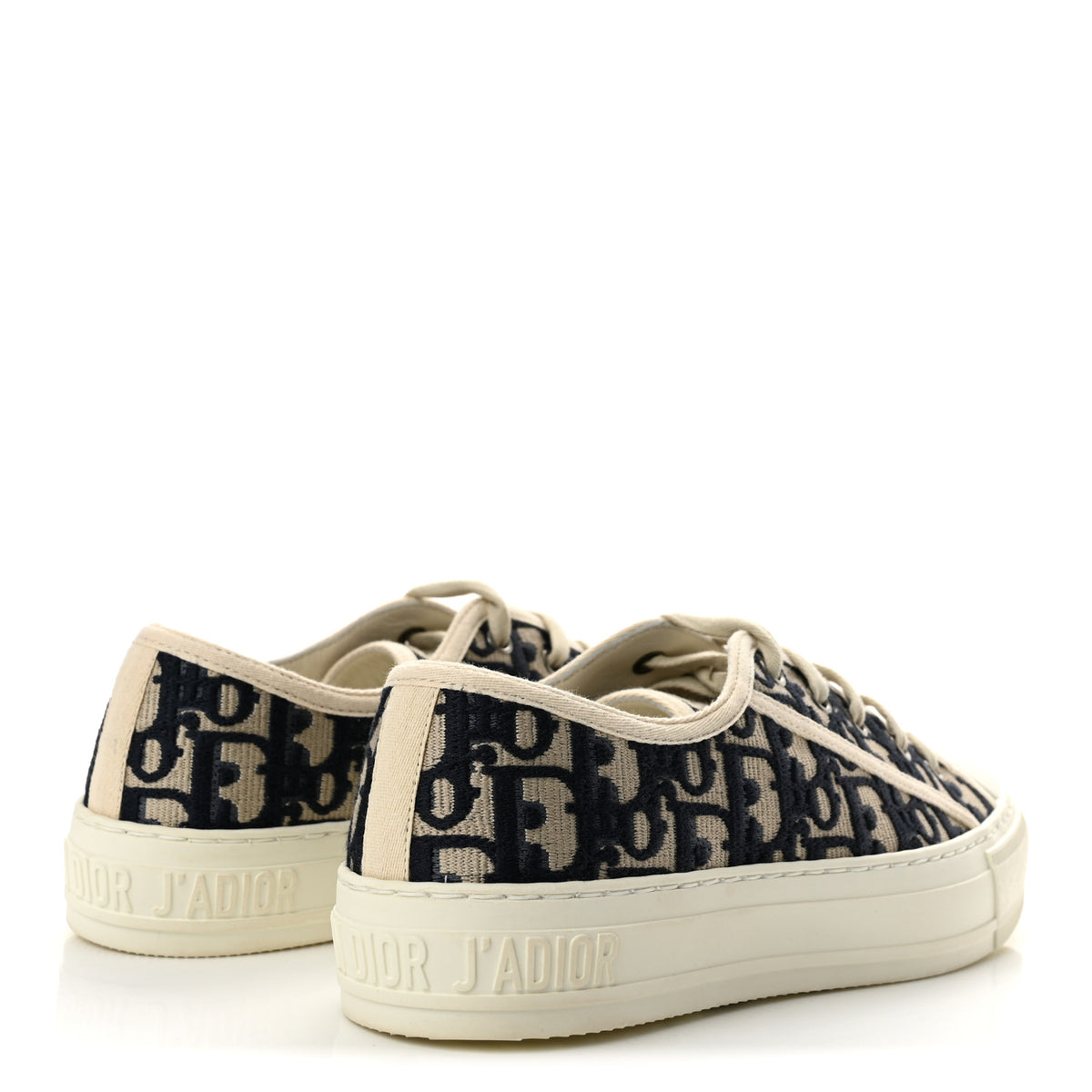 Canvas Oblique Walk 'N' Dior Low Top Sneakers 37.5 Deep Blue