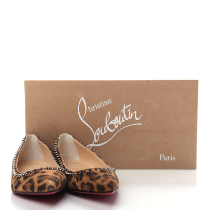 Christian Louboutin Veau Velours Anjalina Flats 37.5 Leo Gun Metal 10 of 10