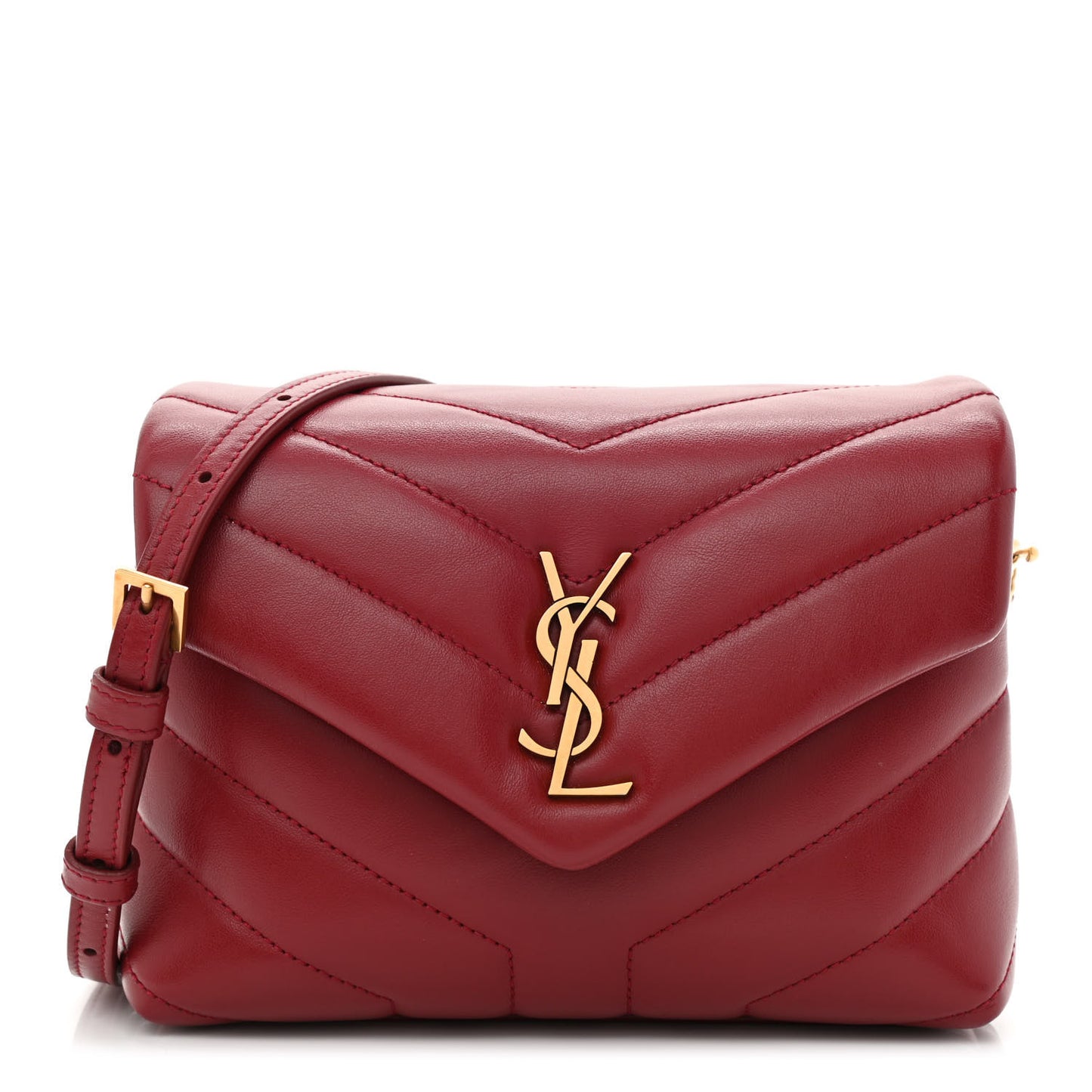 Calfskin Y Quilted Monogram Toy Loulou Crossbody Bag Opyum Red