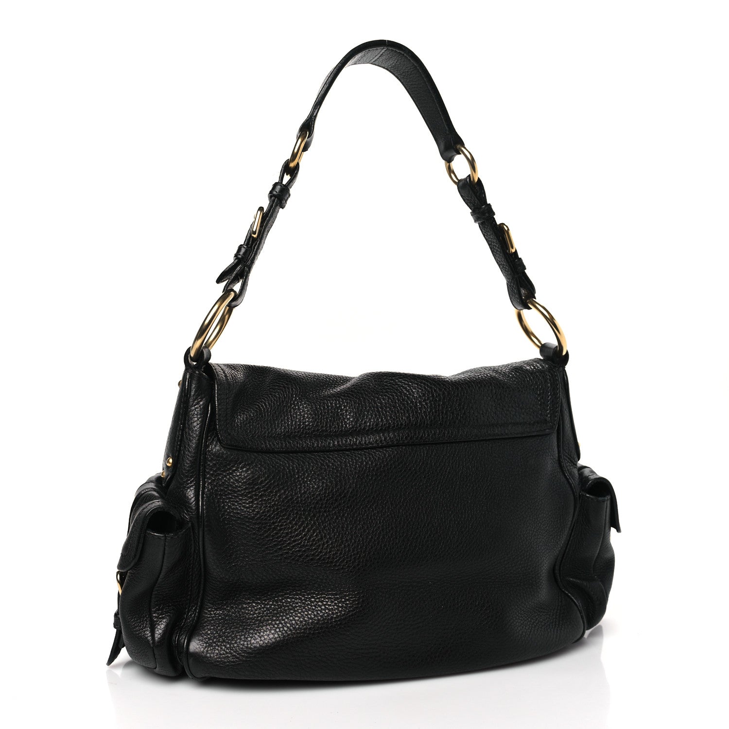 Prada Vitello Daino Shoulder Bag Black 3 of 12