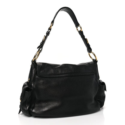 Prada Vitello Daino Shoulder Bag Black 3 of 12