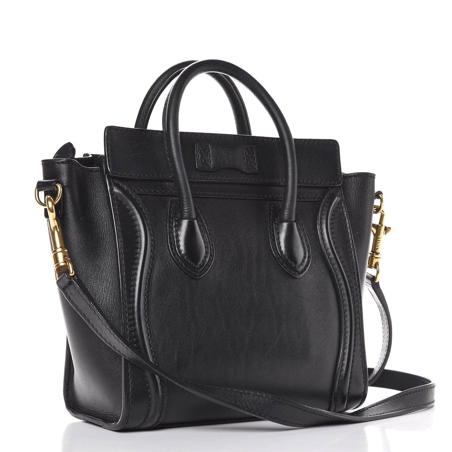 Celine Smooth Calfskin Nano Luggage Black 3 of 7