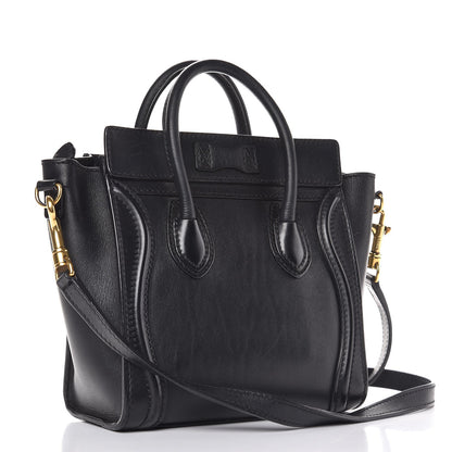 Celine Smooth Calfskin Nano Luggage Black 3 of 7