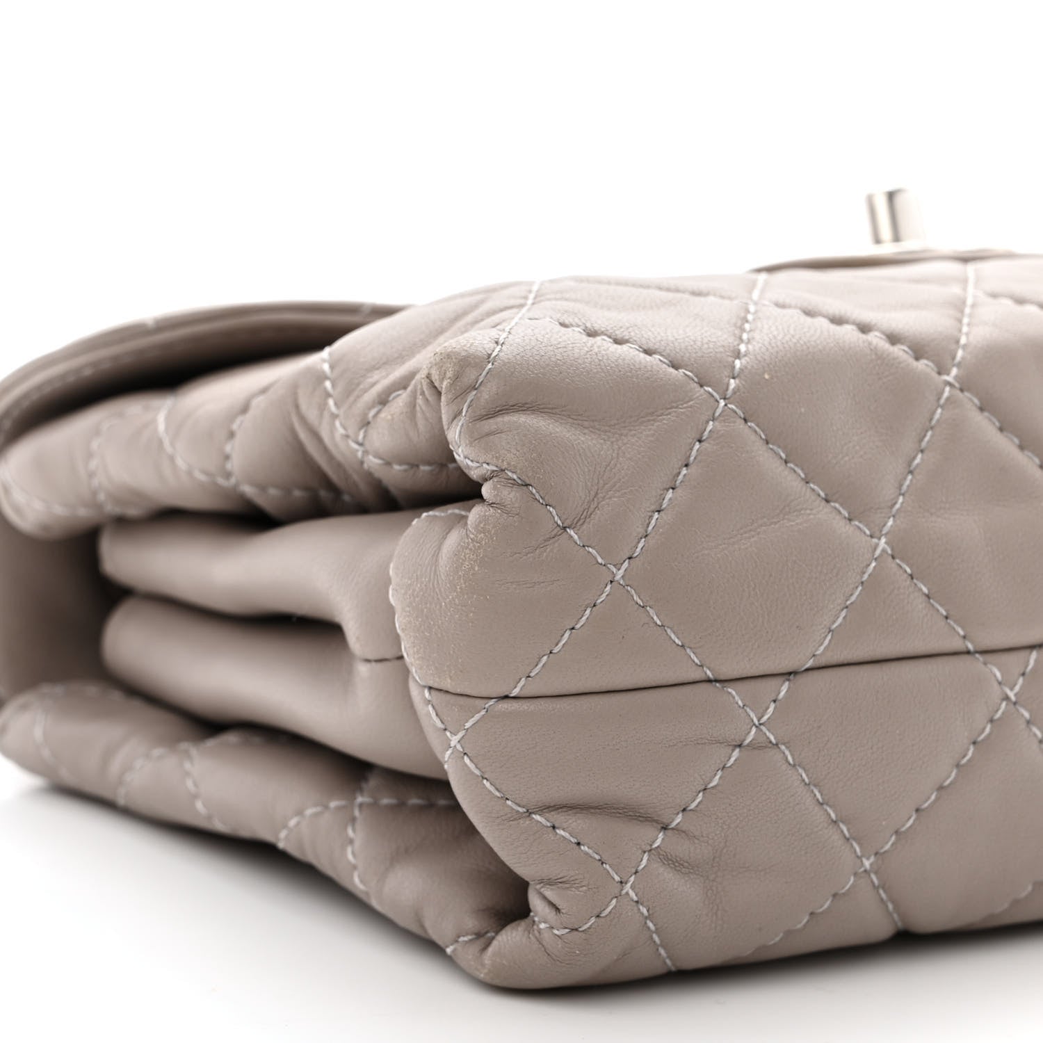 Chanel Lambskin Quilted Small Chanel 4 Flap Grey 9 of 10