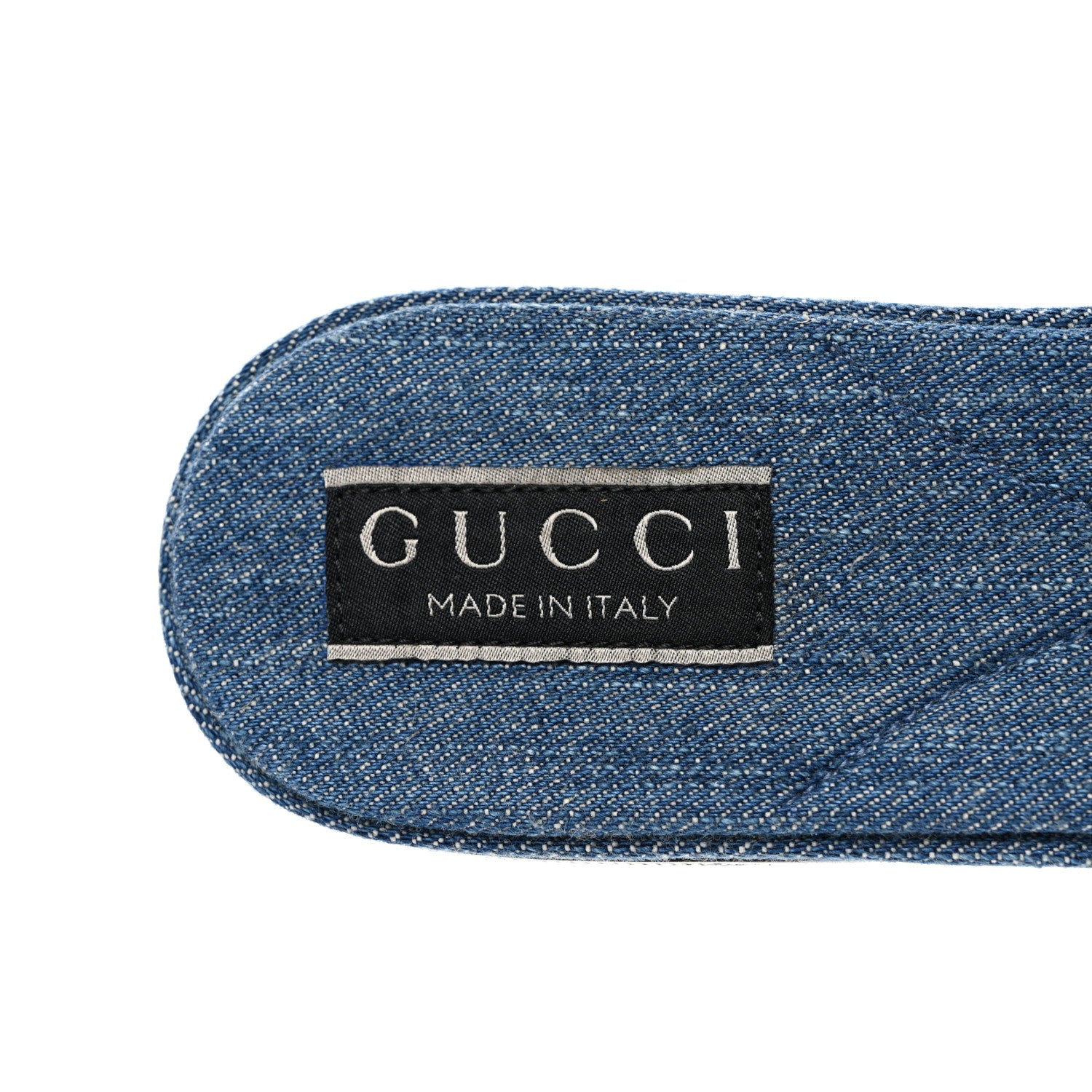 Gucci Plain Spain Denim Logo Slide Sandals 37 Light Blue 8 of 10