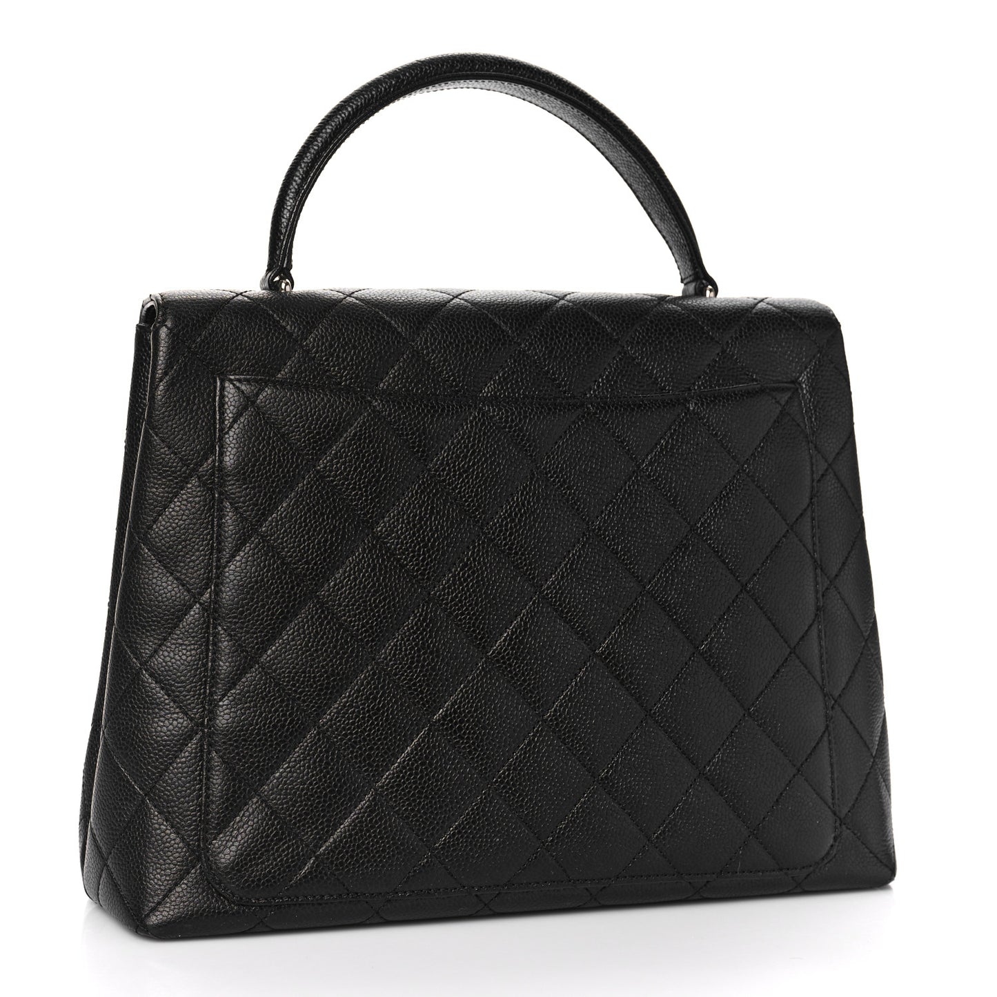 Caviar Quilted Jumbo Kelly Flap Black