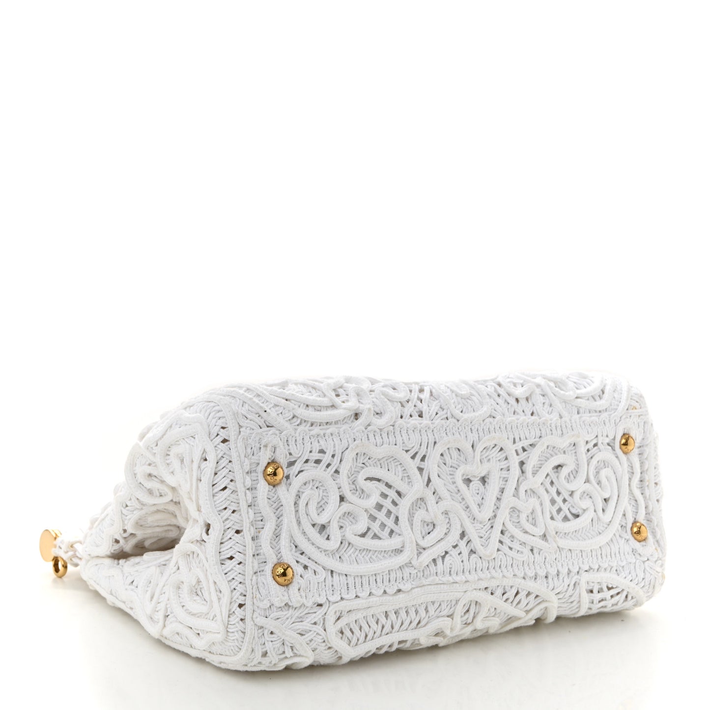 Cordonetto Lace Medium Miss Sicily Satchel White