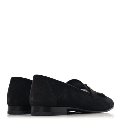 Hermes Suede Goatskin Womens Royal Loafers 41 Black 5 of 10