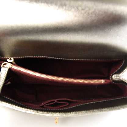 Chanel Metallic Caviar Quilted Small Coco Handle Flap Silver 5 of 11