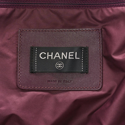 Chanel Nylon Embossed Large Doudoune Bowling Bag Silver Grey Green 7 of 9