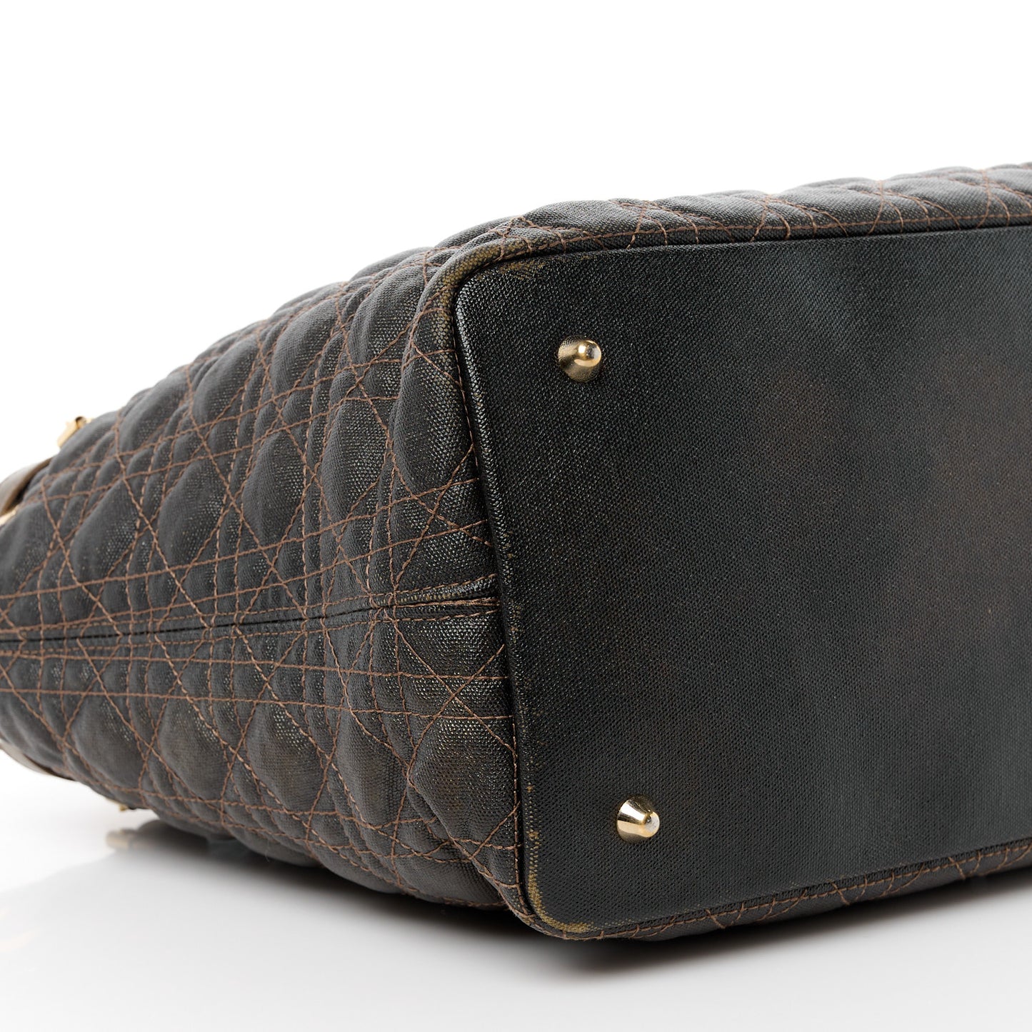 Coated Canvas Cannage Medium Panarea Tote Bronze