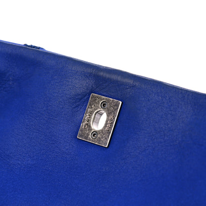 Chanel Suede Diamond Embellished Medium Single Flap Blue 18 of 18