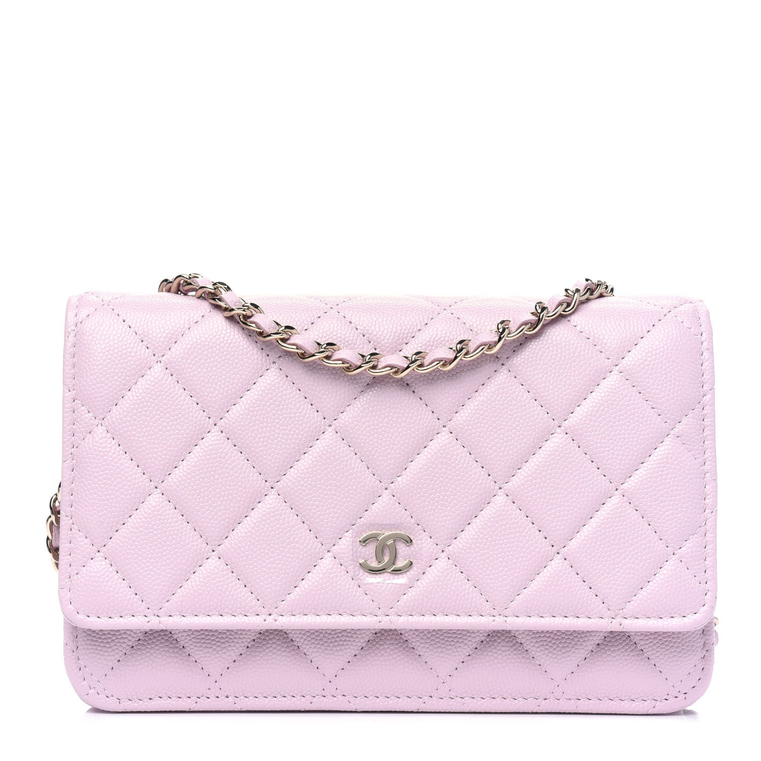 Chanel Caviar Quilted Wallet On Chain WOC Light Pink 1 of 5
