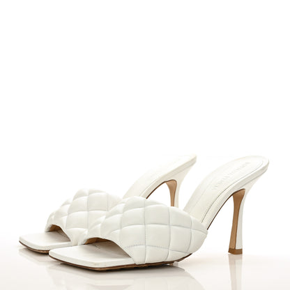 Bottega Veneta Nappa Matelasse Padded Mule Sandals 38 Optic White 3 of 8