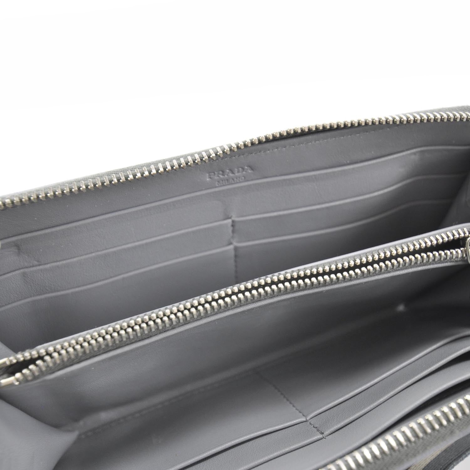Prada Spazzolato Wallet Silver 6 of 9