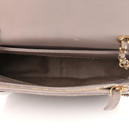 Chanel Shiny Calfskin Goatskin Quilted Small Coco Curve Messenger Flap Grey 5 of 15