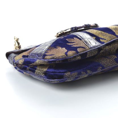 Gucci Velvet Calfskin Crocodile Embossed Limited Edition Tom Ford Jeweled Dragon Bag Purple Gold 6 of 10