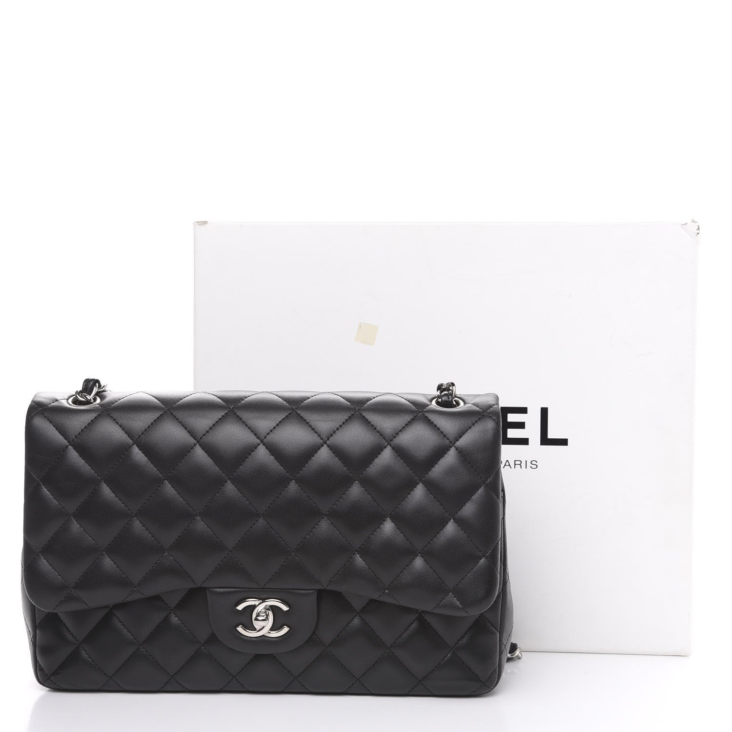 Chanel Lambskin Quilted Jumbo Double Flap Black 12 of 13