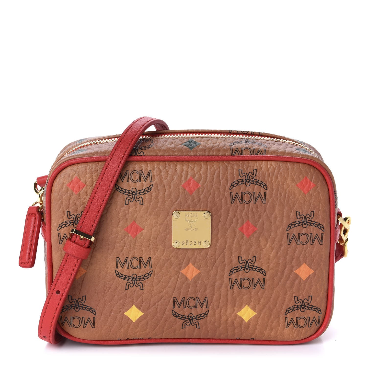 MCM Skyoptic Visetos Spectrum Diamond Camera Bag Cognac Red 1 of 9