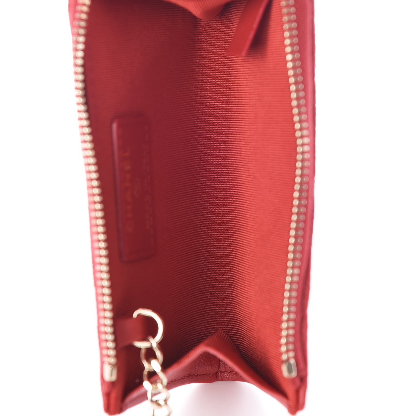 Caviar Quilted Key Holder Case Red