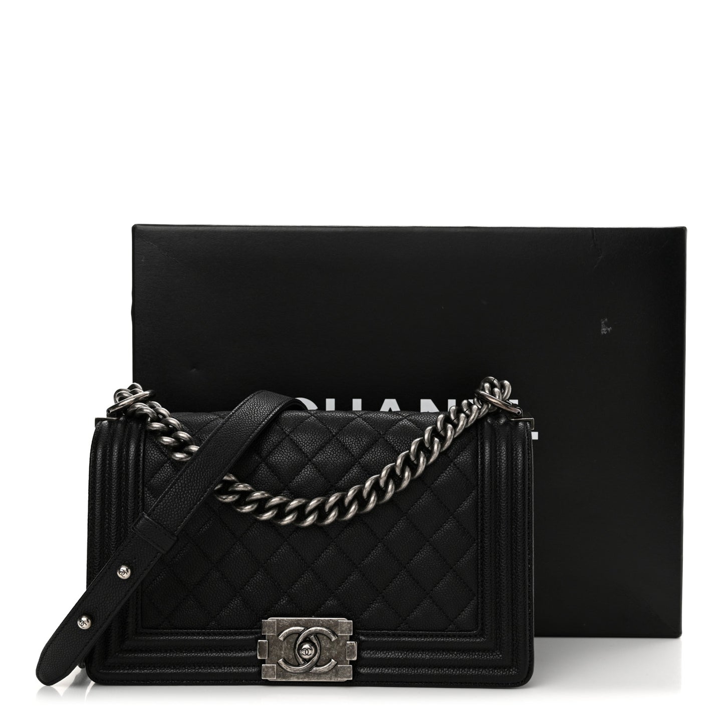 Caviar Quilted Medium Boy Flap Black