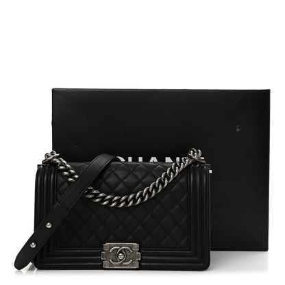 Chanel Caviar Quilted Medium Boy Flap Black 14 of 14