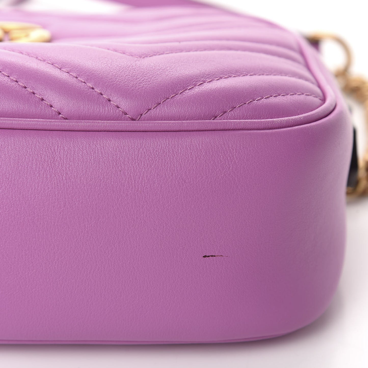 Calfskin Matelasse Small GG Marmont Chain Shoulder Bag Candy Mousse