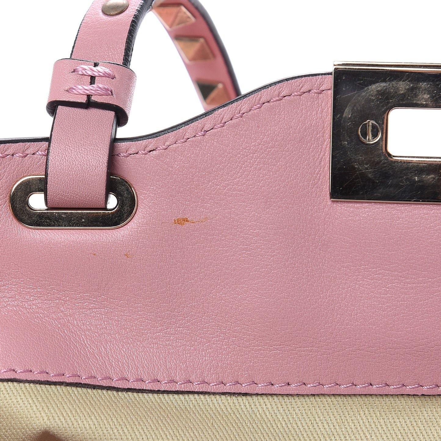 Vitello Small Rockstud Tote Pop Gardenia