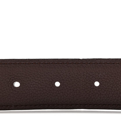 Hermes Box Togo 32mm Guilloche H Belt 80/32 Black Chocolate 3 of 8