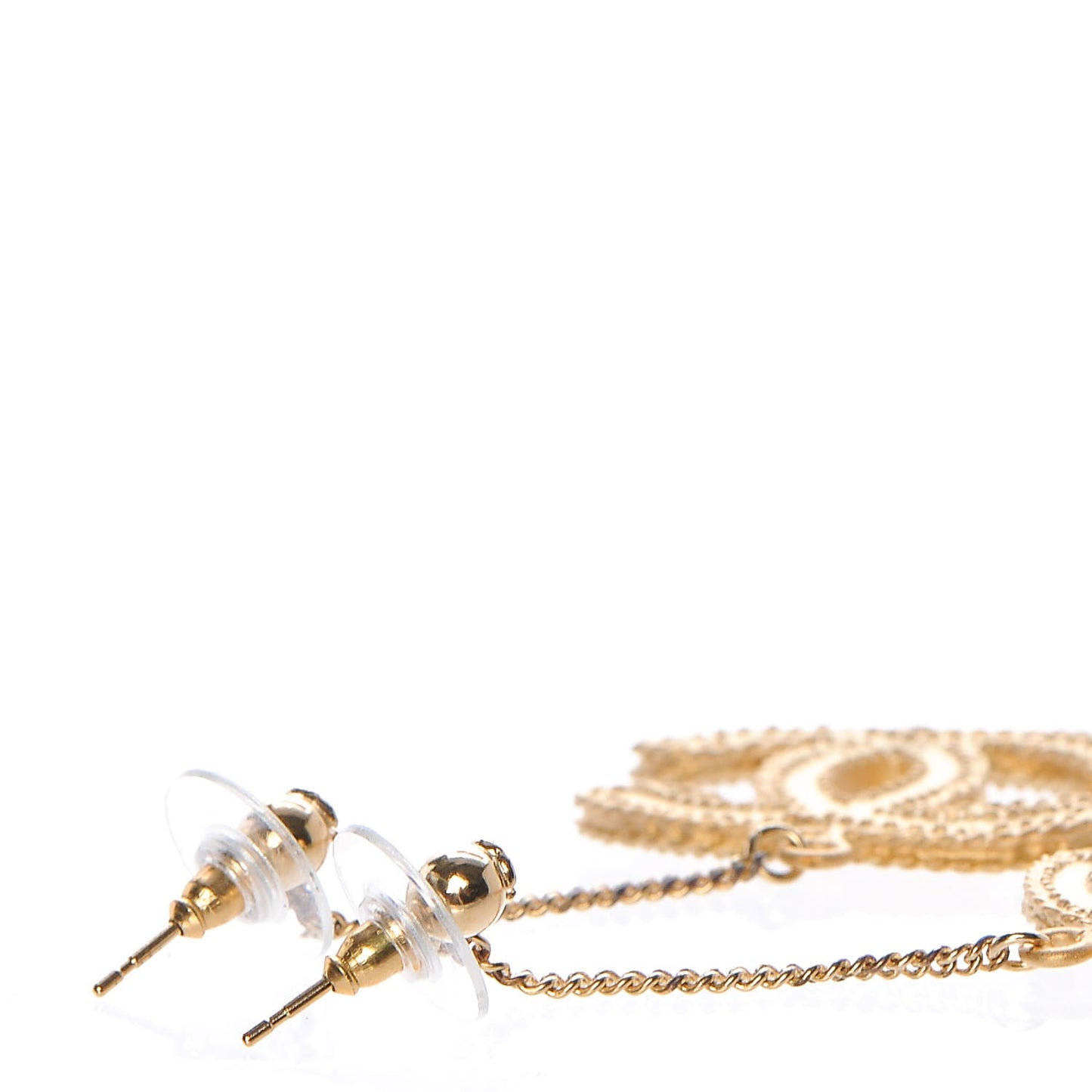 CC Drop Earrings Matte Gold