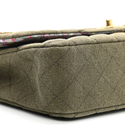 Chanel Toile Quilted Medium Cuba Double Flap Khaki 9 of 12