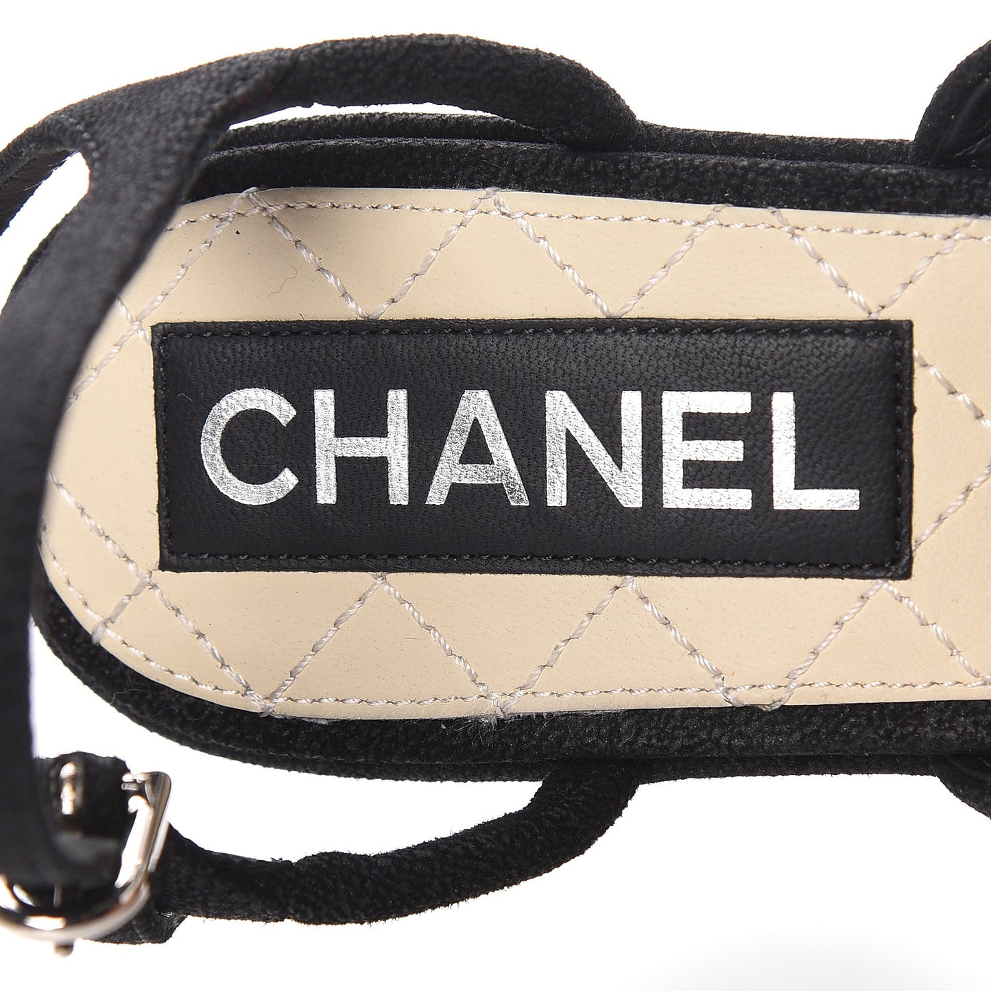 Suede Pearl Platform Sandal 36.5 Black