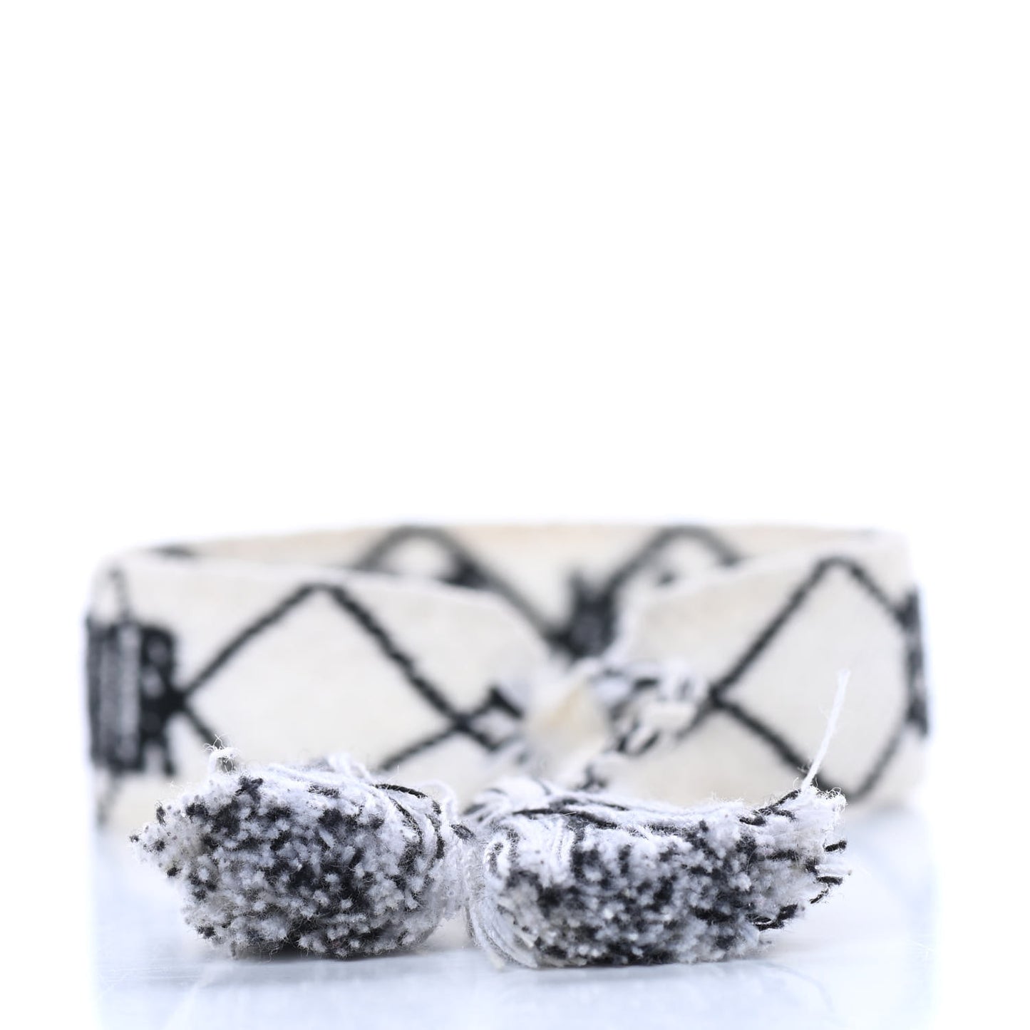Woven Cotton J'Adior Friendship Bracelet White Black