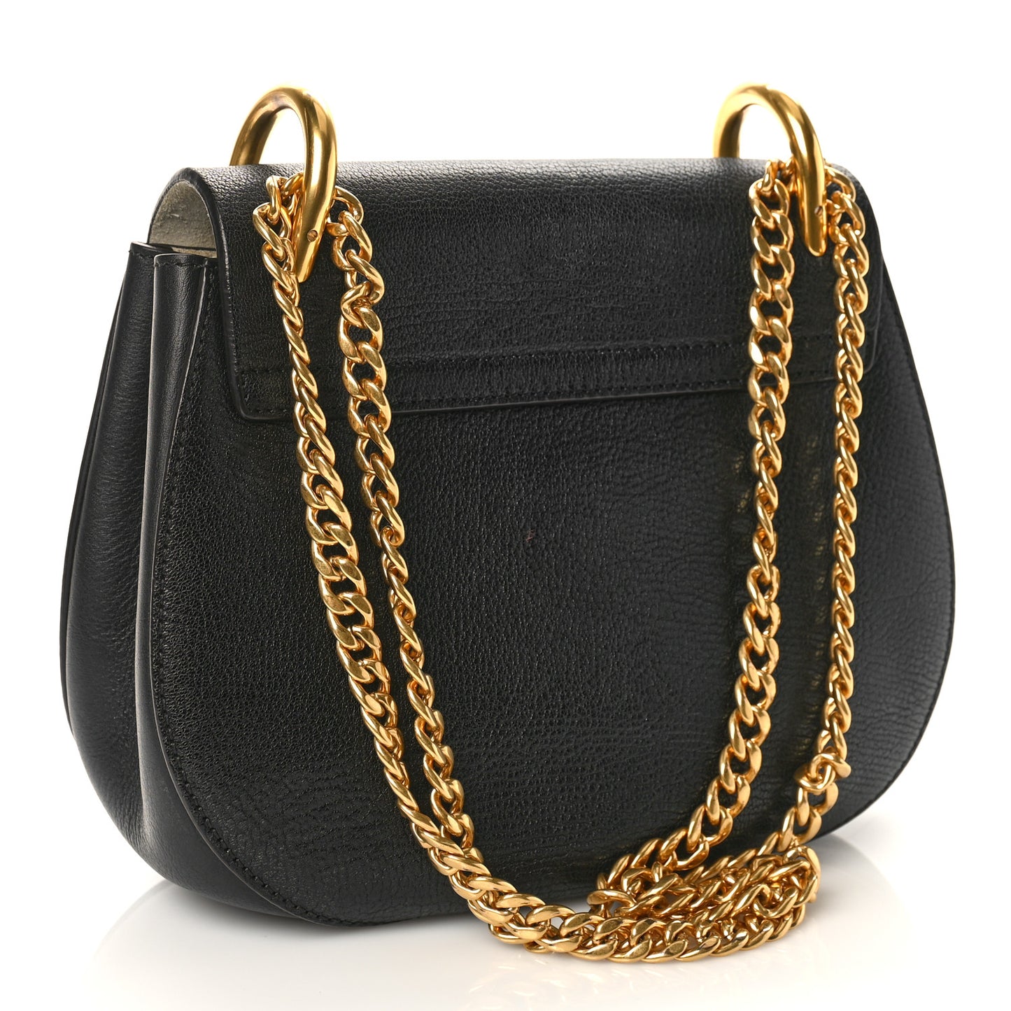Grained Lambskin Drew Shoulder Bag Black