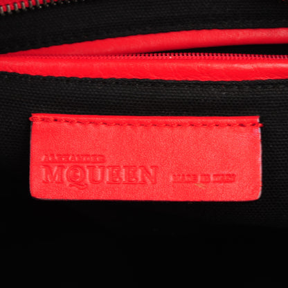 Alexander McQueen Calfskin Small Studded Padlock Zip Around Tote Red 11 of 14