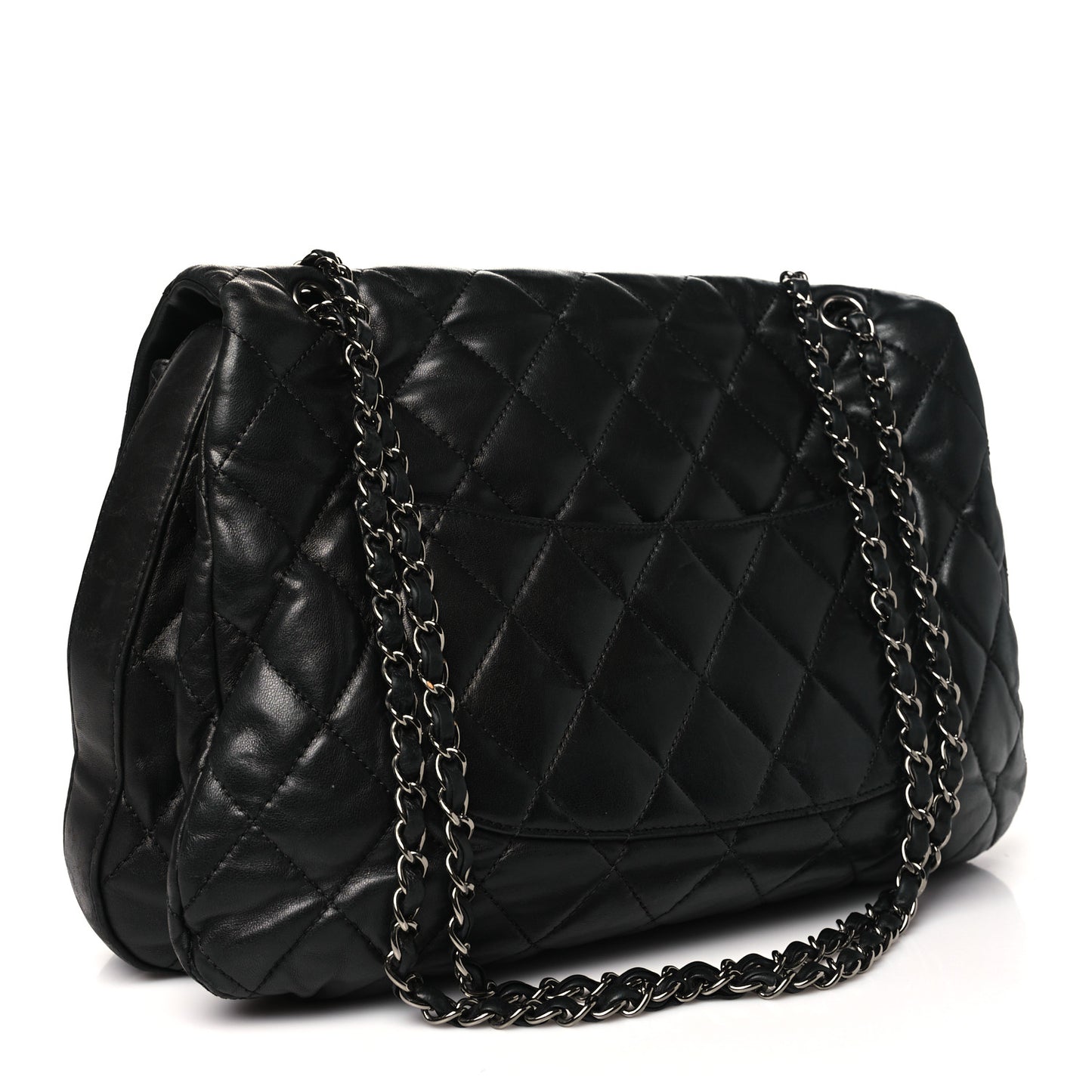 Lambskin Quilted Chanel 3 Maxi Flap Bag Black