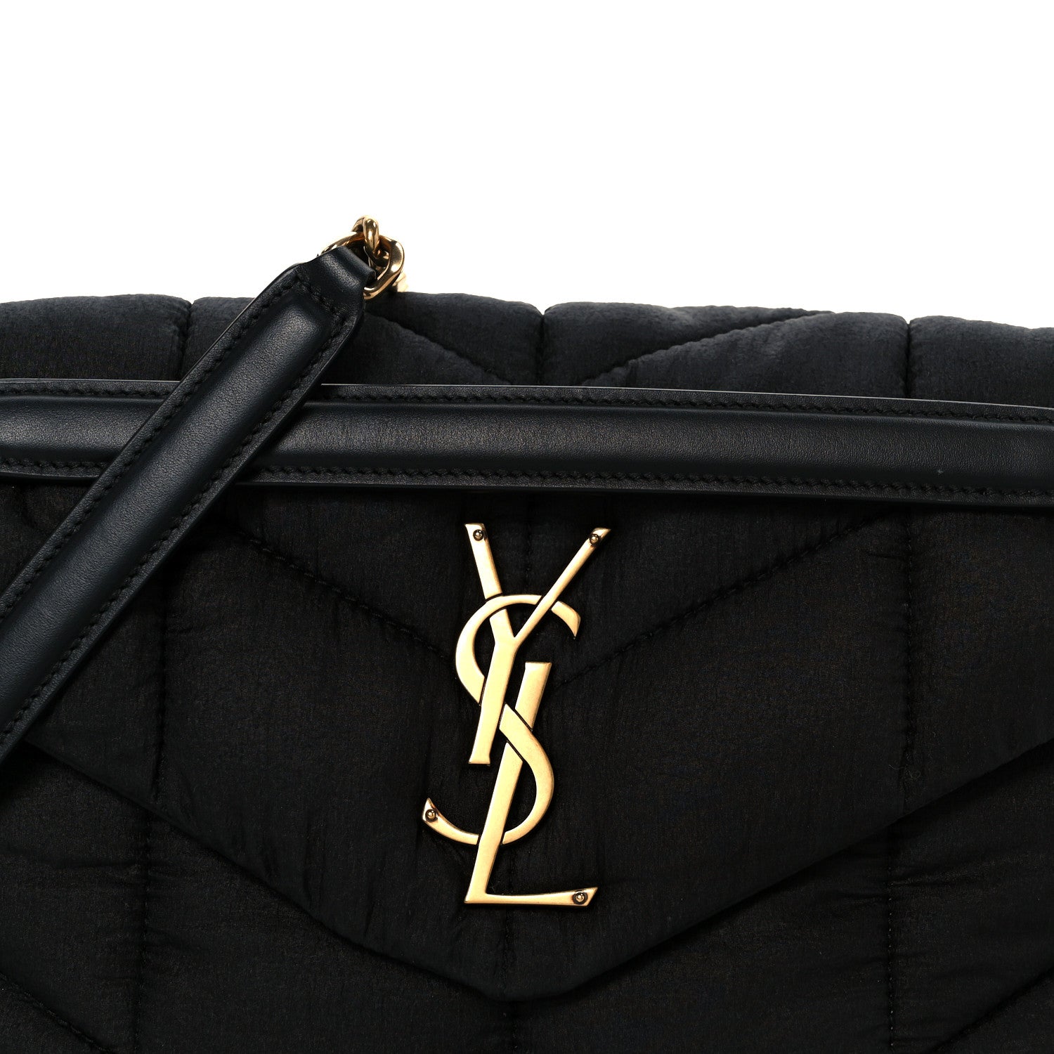 Saint Laurent Nylon Quilted Small Loulou Puffer Monogram Chain Satchel Black 8 of 10