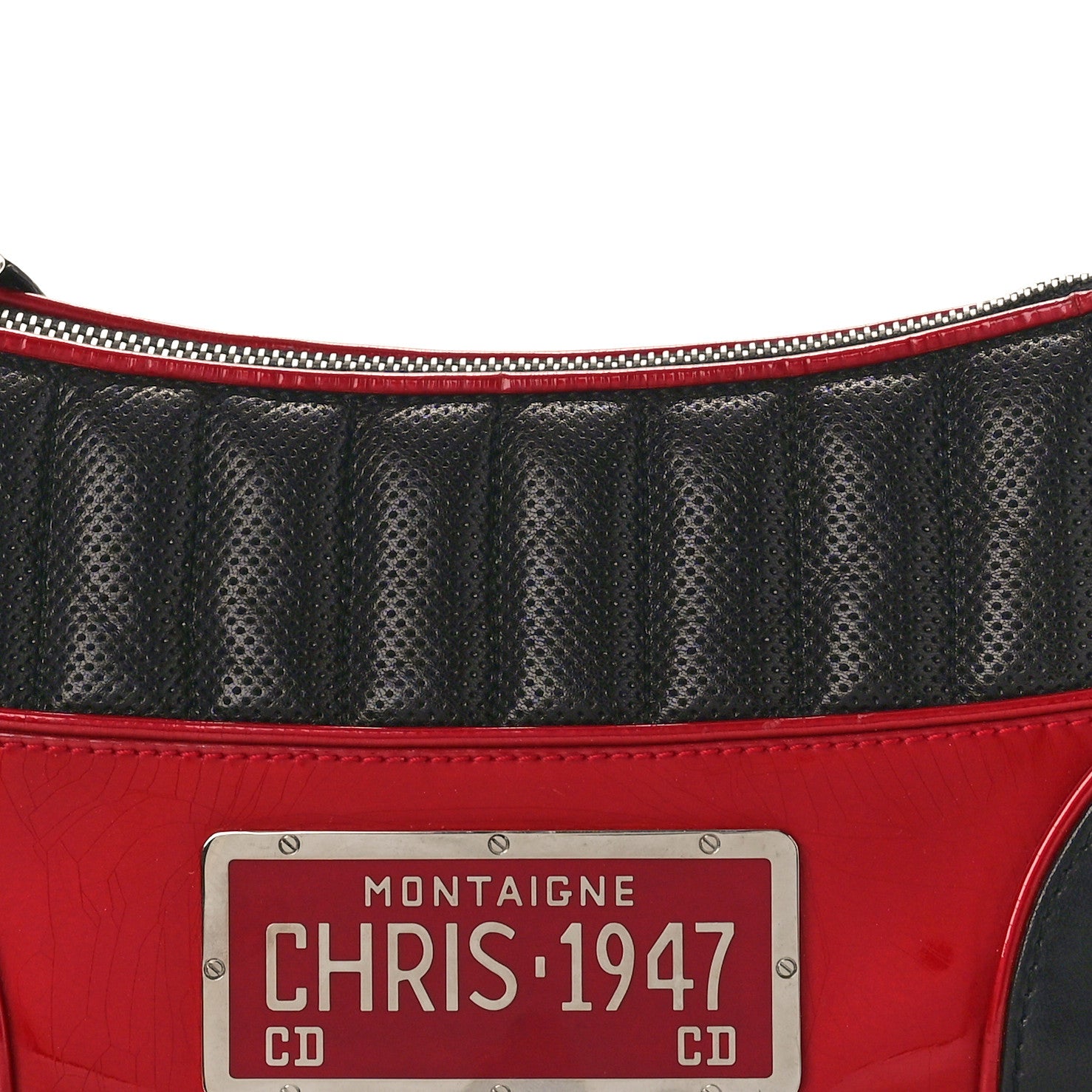 Christian Dior Calfskin Patent Trailer Trash Cadillac Shoulder Bag Black Red 9 of 12