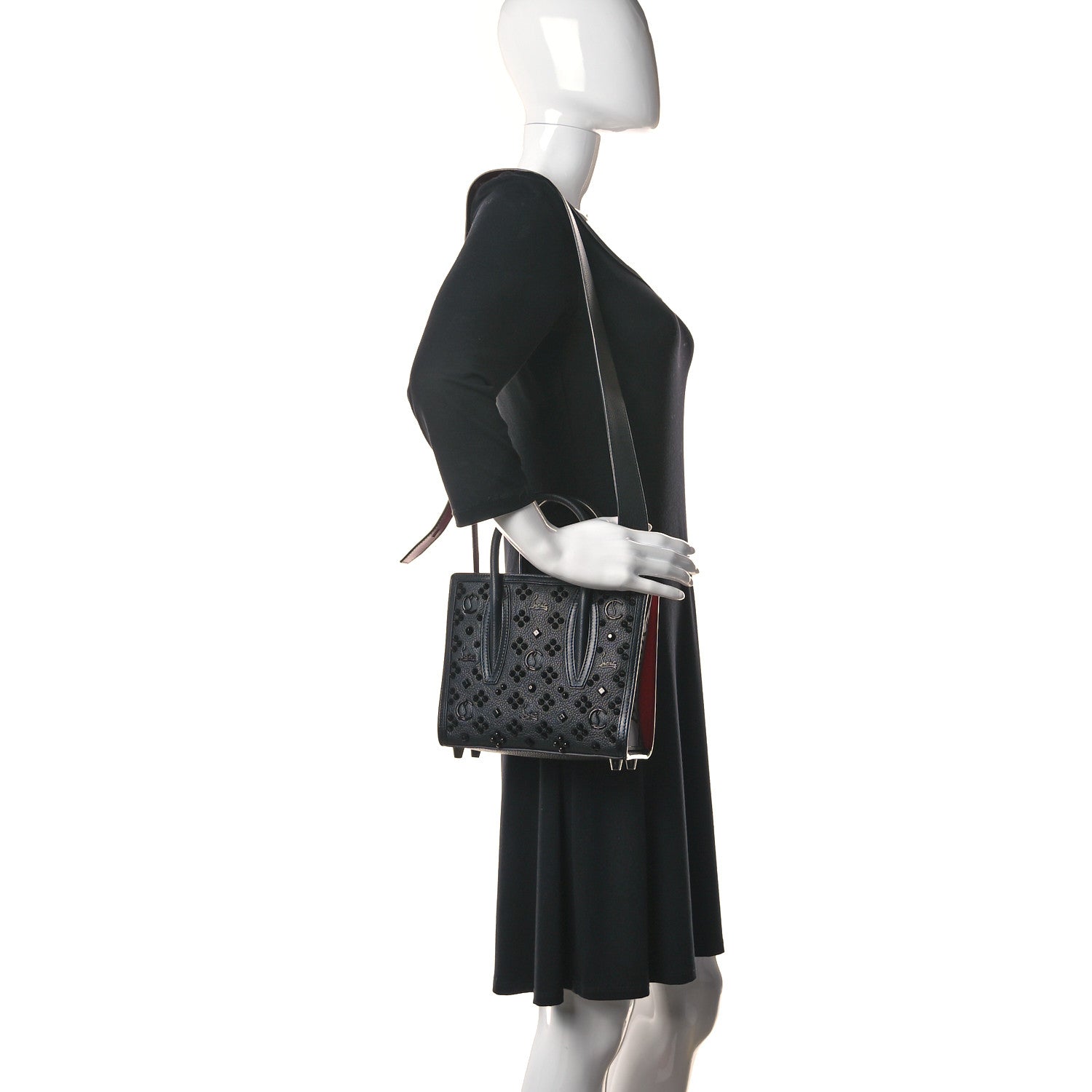 Christian Louboutin Calfskin Spikes Loubinthesky Mini Paloma Black 2 of 16
