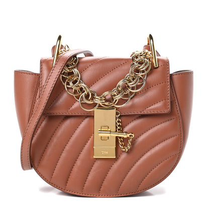 Chloe Calfskin Quilted Mini Drew Bijou Shoulder Bag Chestnut Brown 1 of 12
