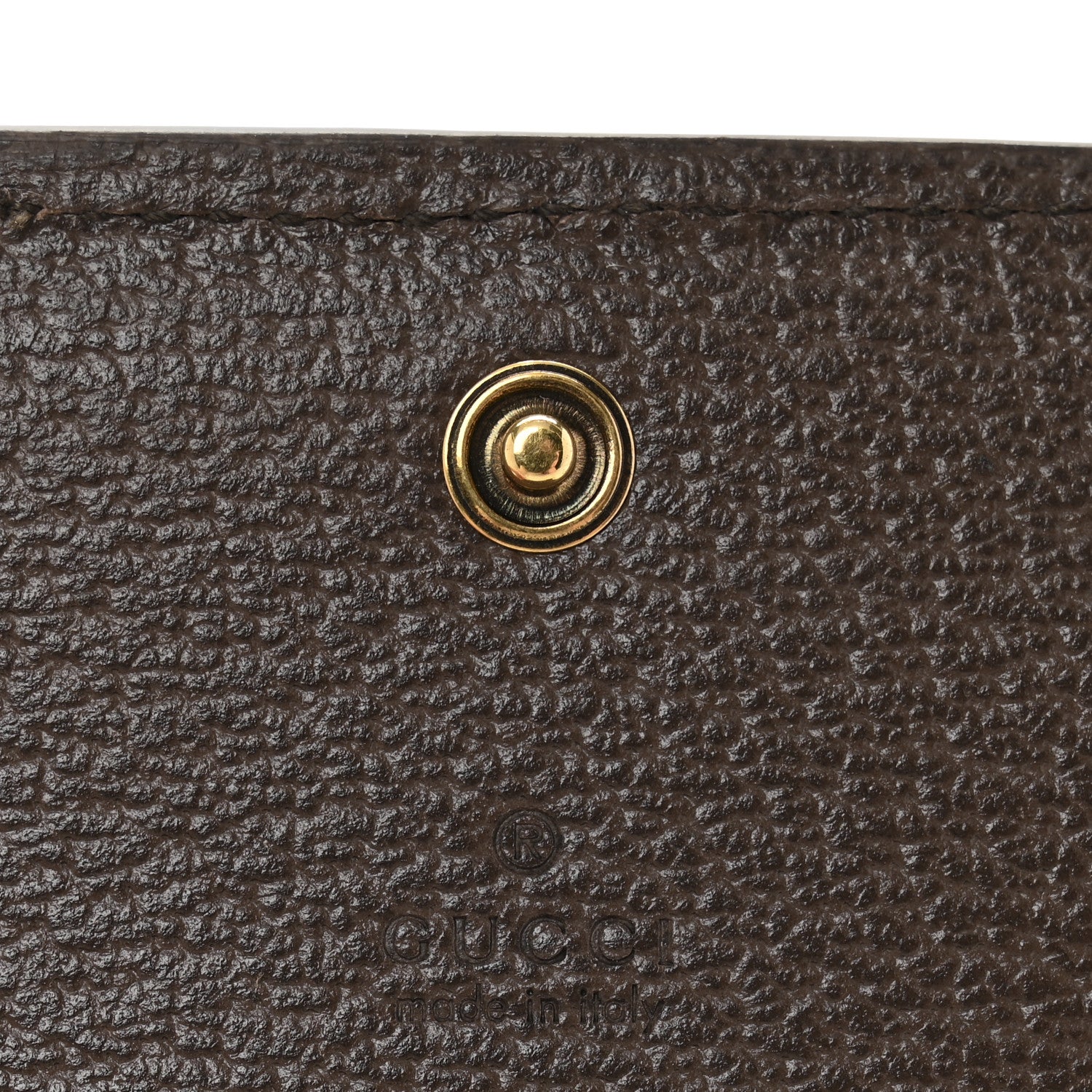 Gucci Monogram Jumbo GG Textured Dollar Calfskin Diana Card Case Wallet Camel Ebony New Acero 6 of 8