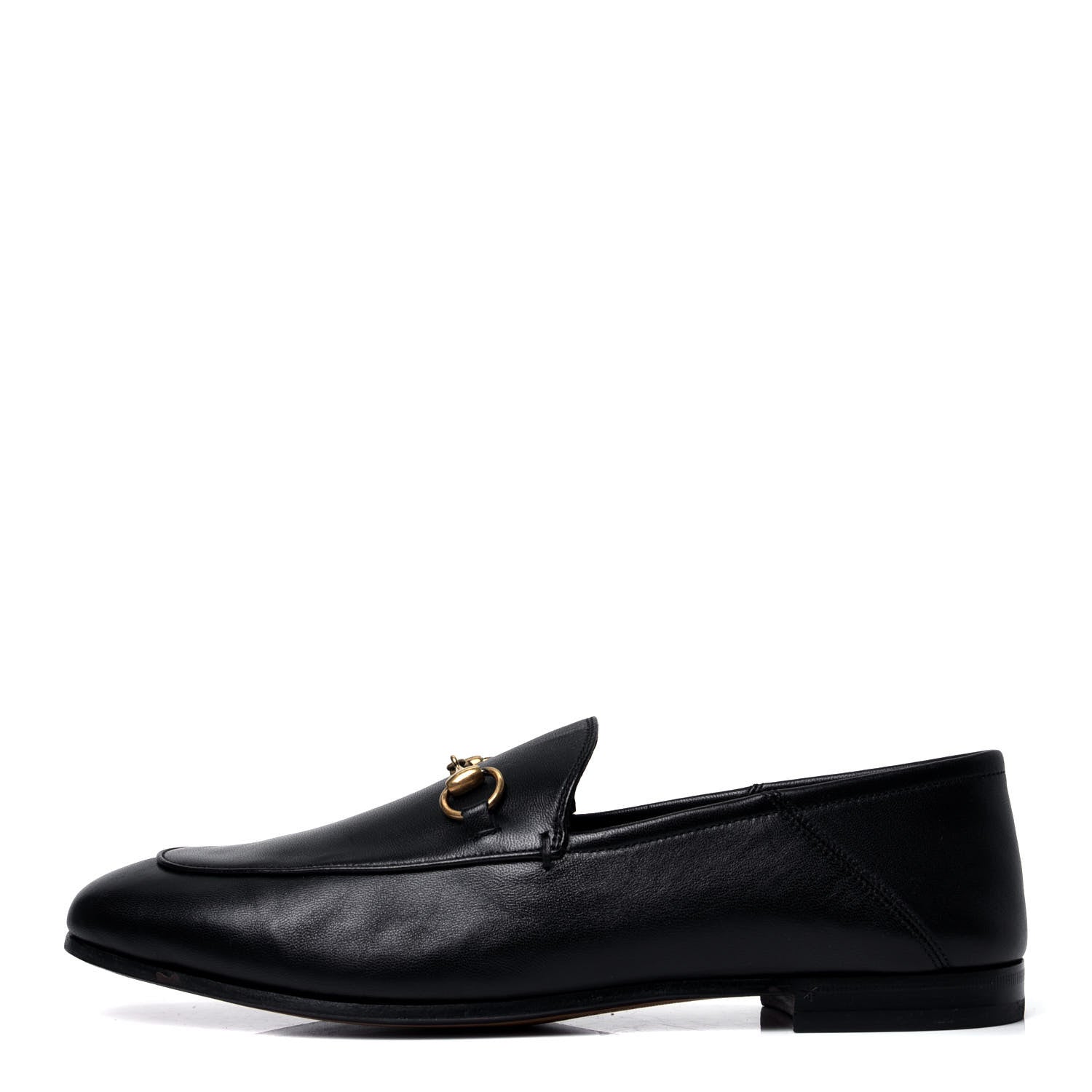Gucci Lambskin Womens Brixton Horsebit Loafers 39.5 Black 1 of 6