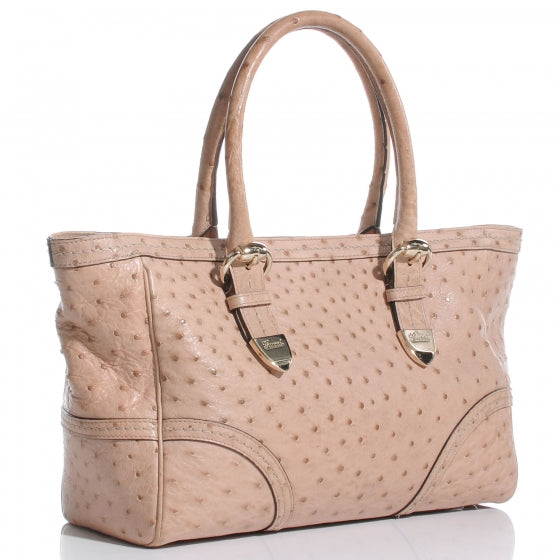 Ostrich Signoria Medium Tote Nude