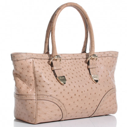 Gucci Ostrich Signoria Medium Tote Nude 3 of 7