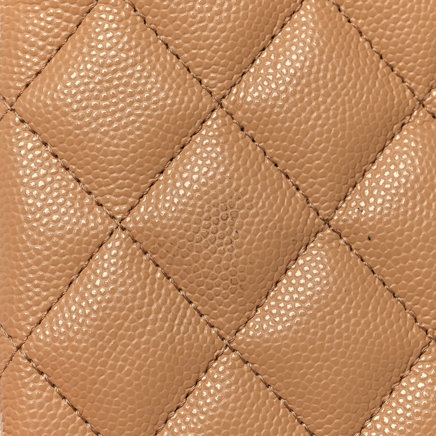 Caviar Quilted Coco Candy Small Cosmetic Case Beige